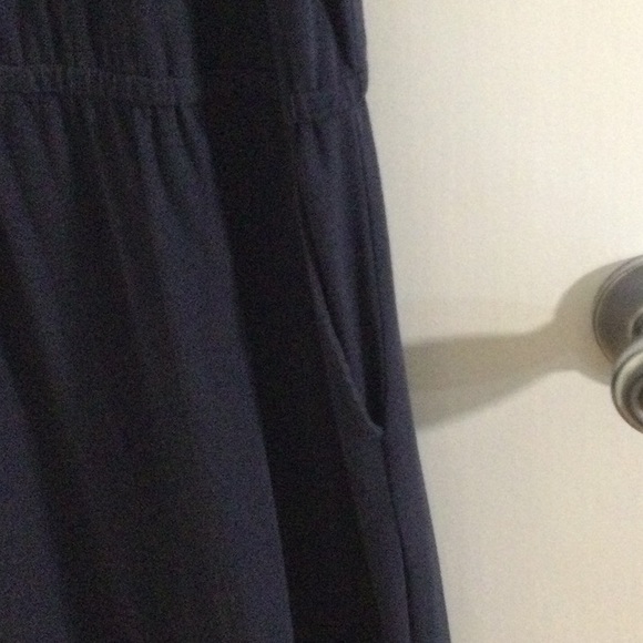 Navy blue tank dress with pockets - Picture 4 of 4